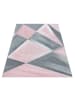 KADIMA DESIGN Teppich Kurzflor Geometrisch Polypropylen Wohnzimmer in Pink