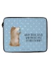 Mr. & Mrs. Panda Laptop Tasche Bär Seifenblasen mit Spruch in Blau Pastell
