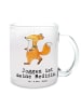 Mr. & Mrs. Panda Glas Fuchs Joggen mit Spruch in Transparent