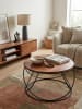 KADIMA DESIGN Couchtisch Sheesham Massivholz / Metall 60 x 40 x 60 cm,