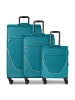 Stratic taska 4 Rollen Kofferset 3-teilig mit Dehnfalte ocean blue