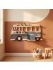 relaxdays Toniebox Regal "Bus" in Natur/ Grau - (B)54 x (H)27 x (T)15 cm