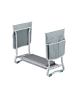 relaxdays Kniebank in Silber/ Grau - (B)59 x (H)50 x (T)31,5 cm