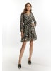 faina Damen Kleid Mit Zebra-Print in Beige Schwarz