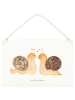 Mr. & Mrs. Panda Schild Schnecken Liebe ohne Spruch in Weiß