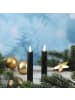 MARELIDA LED Stabkerzen Flamme Echtwachs 2er Set in schwarz - H: 15cm