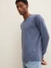 Tom Tailor Dünner Feinstrick Pullover Basic V-Ausschnitt Sweater in Blau