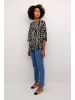 Kaffe Langarm-Bluse KAamber Regular fit in Black / Antique Zebra Print