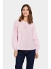 SAINT TROPEZ Langarm-Bluse IbelSZ Lockere Passform in Pink Nectar