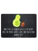 Mr. & Mrs. Panda Blechschild Avocado Kern rollt mit Spruch in Kreidetafel