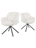 DUBI Möbel 2er-Set: Drehstuhl Mika-Luka in Creme - (B)65 x (H)81 x  (T)66 cm