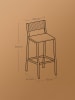 VASAGLE 4er-Set: Barhocker Barnet in Braun-Schwarz - (B)50 x (H)97.2 x (T)44 cm