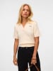 Vero Moda Gestrickter Rollkragenpullover mit Polokragen in Birch/W. Silver Lurex