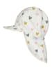 Sterntaler Schirmmütze mit Nackenschutz Herzen in weiß