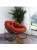 ABRIHOME Rattan Schaukelstuhl in Orange mit gepolstertem Kissen für Garten Terrasse
