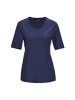 GOLDNER Basic Baumwollshirt mit kurzem Arm in marine