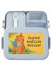 Mr. & Mrs. Panda Snack Box Bär Schultüte Design mit Spruch in Blau Pastell