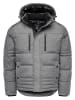 Humy Winterjacke warm gefüttert Kapuze in Hellgrau