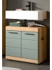 Inn.Furn Waschbeckenunterschrank Salbei grün, Eiche Artisan 60 cm mit Rillenoptik