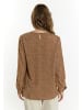 DreiMaster Damen Langarmbluse in Dunkelkamel Beige
