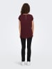 ONLY Einfarbige Kurzarm Bluse T-Shirt Oberteil ONLVIC in Weinrot
