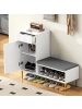 ABRIHOME Schuhschrank mit Sitzbank in Weiß, 100*35*82.2cm