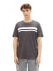 TOM TAILOR Denim T-Shirt DOUBLE STRIPE in Schwarz