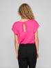Vila Legere Shirt Bluse mit Spitzen Details V-Ausschnitt in Pink