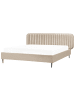 Beliani 2-tlg Doppelbett BRIN in Beige/Schwarz