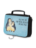 Mr. & Mrs. Panda Kulturtasche Pinguin umarmen mit Spruch in Eisblau