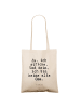 Mr. & Mrs. Panda Schultertasche Ja, ich stricke. Und... mit Spruch in Creme