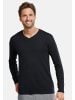 Schiesser Schlafanzug Shirt langarm Mix & Relax in Schwarz
