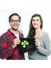 Mr. & Mrs. Panda Mauspad Blume Kleeblatt mit Spruch in Schwarz