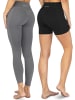 Circle Five High Waist Sporthosen-Set in Schwarz/Anthrazit