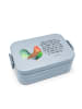 Mr. & Mrs. Panda Bento Box Hahn Korn Motiv mit Spruch in Blau Pastell