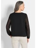 GOLDNER Jerseybluse mit Falten-Details in schwarz