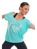 Winshape Kurzarmshirt Ultra Light mit Glitzer-Aufdruck MCT002 in mint/glitzer/weiß