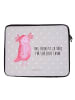 Mr. & Mrs. Panda Laptop Bag Axolotl Glücklich mit Spruch in Grau Pastell