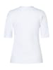 More & More elastisches Kurzarmshirt, V-Ausschnitt in white