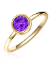 Glanzstücke München Ring aus Sterling Silber mit Amethyst in gelbgold