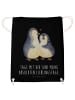 Mr. & Mrs. Panda Stofftasche Pinguin umarmen mit Spruch in Schwarz
