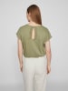 Vila Legere Shirt Bluse mit Spitzen Details V-Ausschnitt in Grün