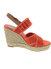 Tommy Hilfiger Webbing High Wedge Sandal Sandalette Rot