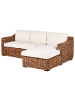 Beliani Gartensofa BRIATICO in Beige/Weiß - (W) 230 x (H) 85 x (L) 150 cm linksseitig