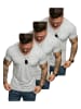 Amaci&Sons Herren T-Shirts 3er-Pack 3. PATERSON in (3x Grau)