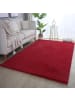 KADIMA DESIGN Teppich Kurzflor Uni-Look Polyester Wohnzimmer waschbar in Rot