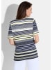 GOLDNER Kurzgröße:  Shirt Shirt in gelb / marine / weiß / gemustert