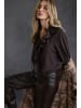 monari Bluse mit Volants und Stehkragen in Black Coffee