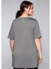 sheego Longshirt in grau meliert
