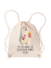 Mr. & Mrs. Panda Drawstring Bag Pinguin Pommes mit Spruch in Creme